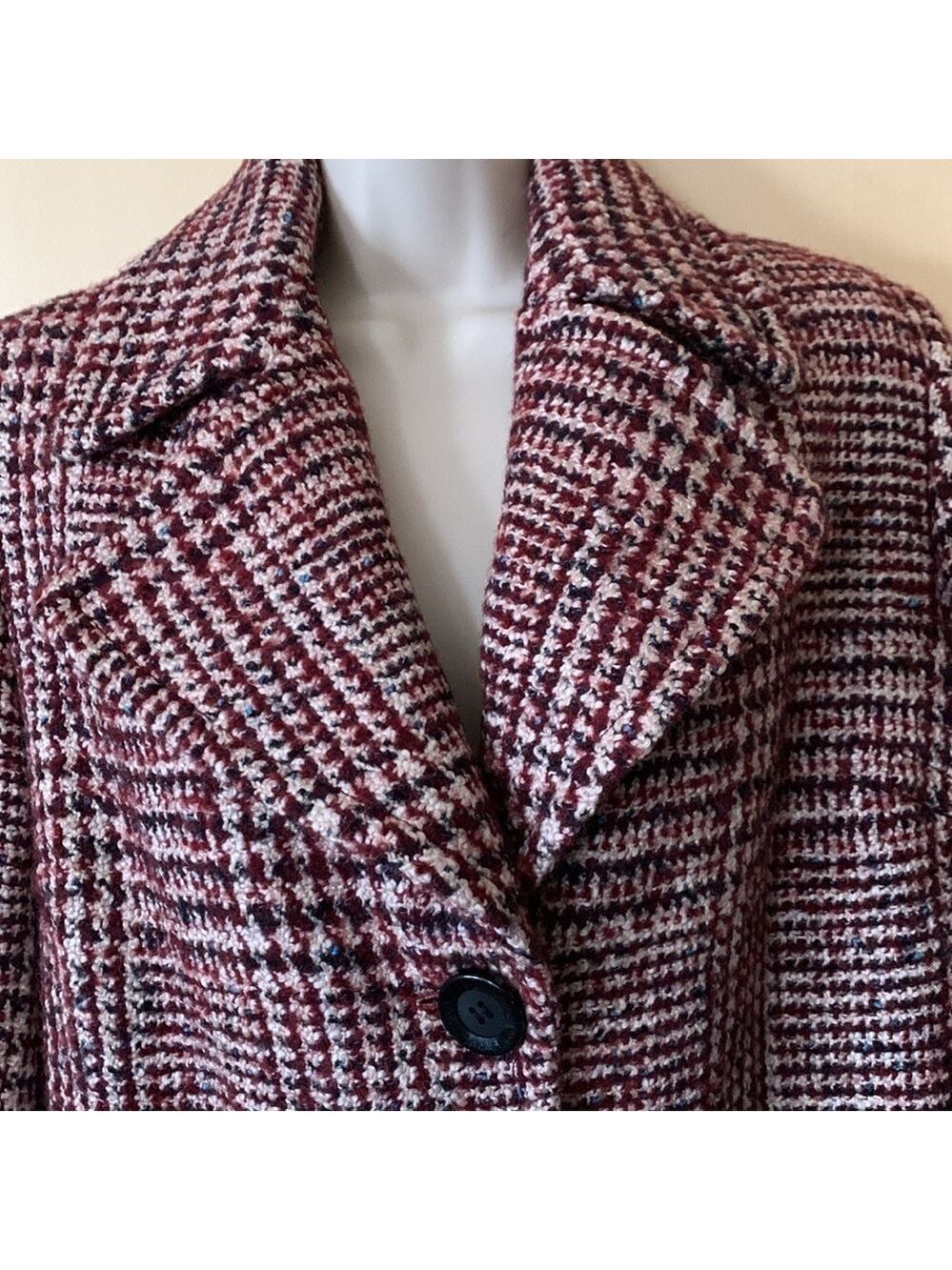 Sam Edelman red tweed knee length coat size 6 - Picture 3 of 14